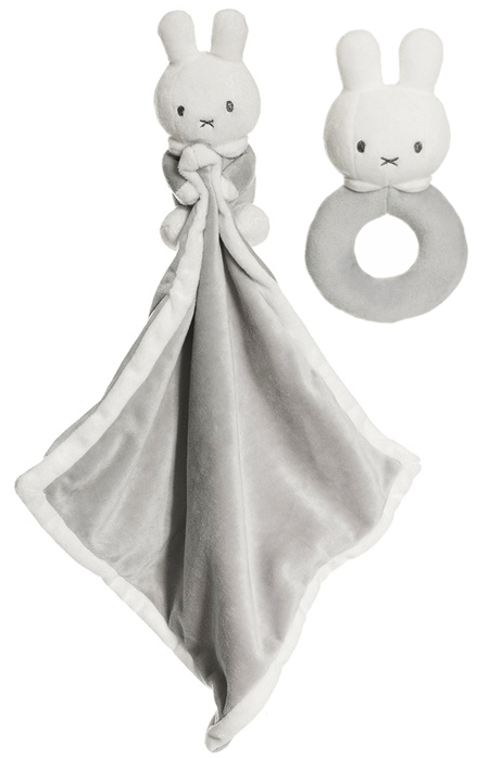 Miffy skallra och snuttefilt med namn från Teddykompaniet